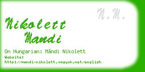 nikolett mandi business card